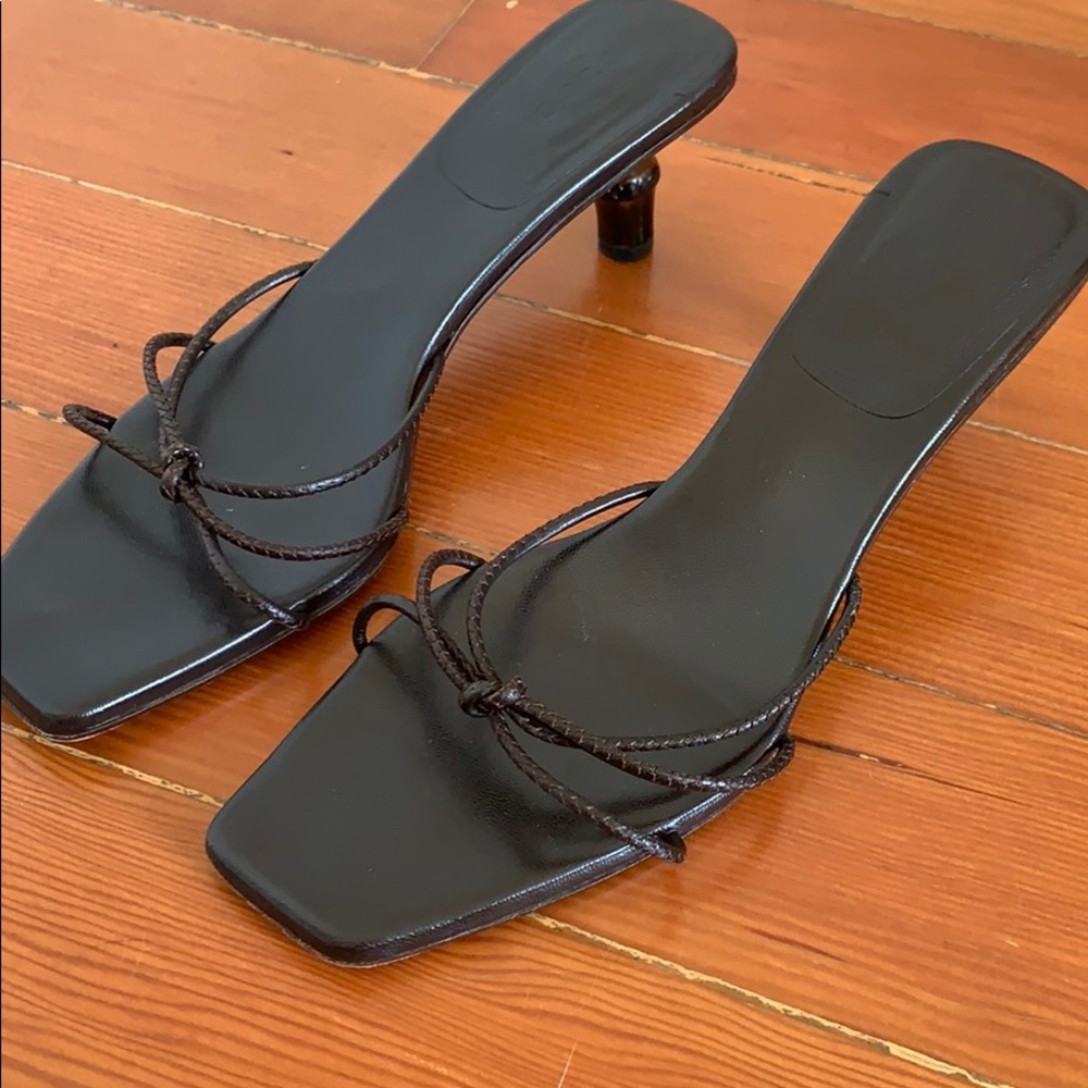 Gucci bamboo kitten heel ropy straps slides